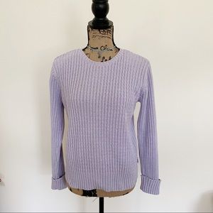 Liz Claborne Preppy Purple Lavender Cotton Sweater
